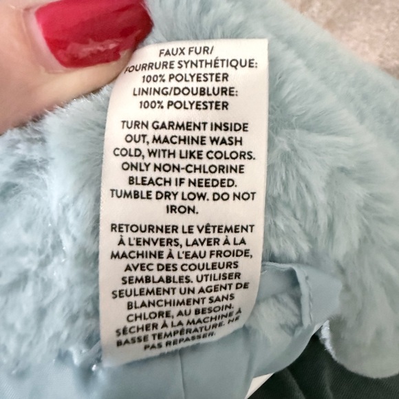 Nordstrom Girls Soft Blue Faux Fur Jacket - Picture 7 of 7